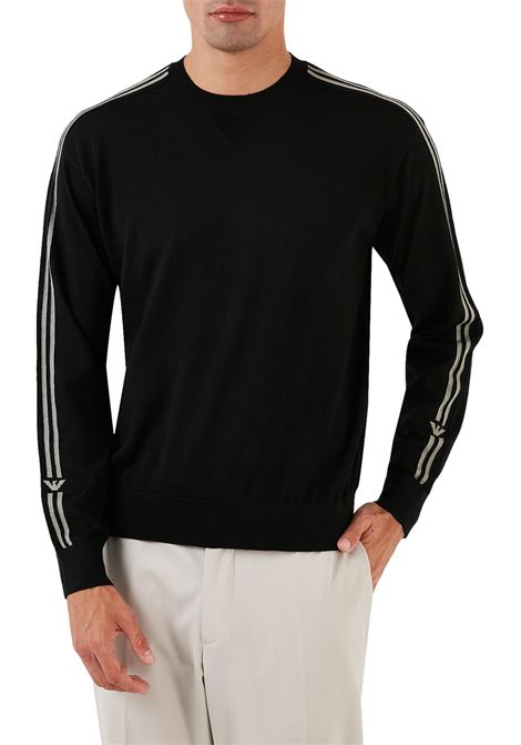 Maglione in lana vergine rasata con logo aquila jacquard EMPORIO ARMANI | Maglie | 6R1MXG 1MNGZF093